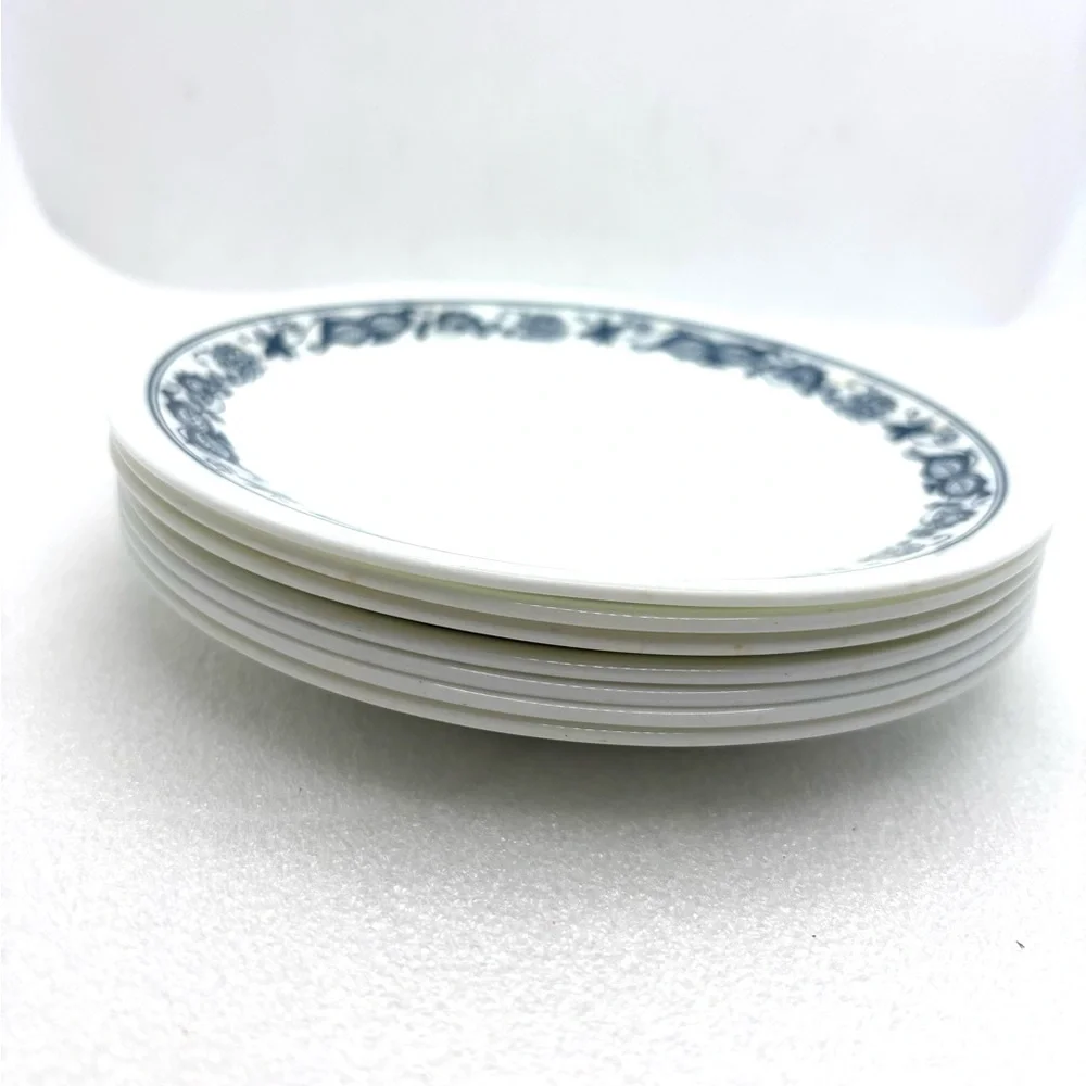 Set Of 7 Corelle By Corning  6" Saucers  Plate “Old Town Blue” White W/ Blue - Picture 4 of 5